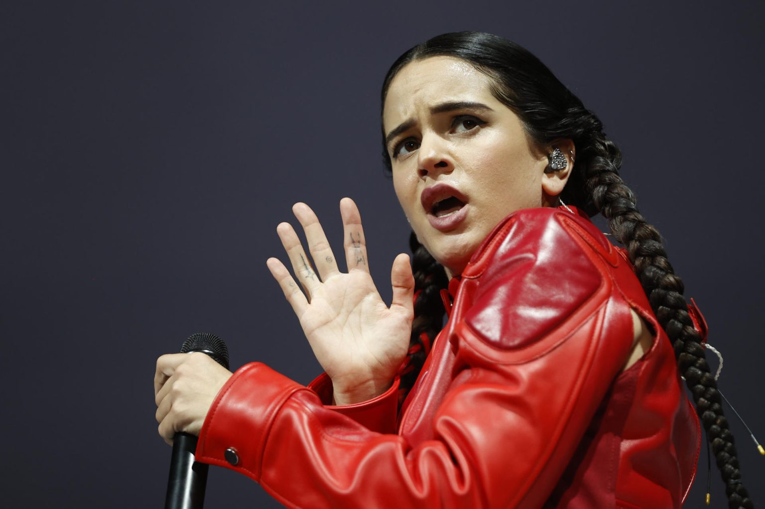 Imagen de archivo de la cantante Rosalía durante un concierto en el WiZink Center, en Madrid. EFE/Mariscal