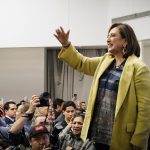 La candidata presidencial de la coalición opositora 'Fuerza y Corazón por México', Xóchitl Gálvez, participa en una conferencia de prensa este miércoles en la ciudad de Tijuana (México). EFE/Joebeth Terríquez