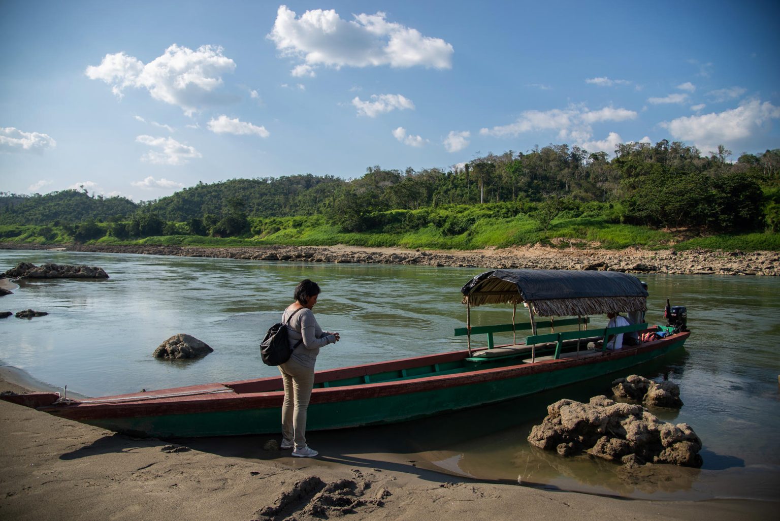 Fotografía del río Usumacinta, este martes en la zona arqueológica de Yaxchilán, en Ocosingo (México). EFE/Carlos López