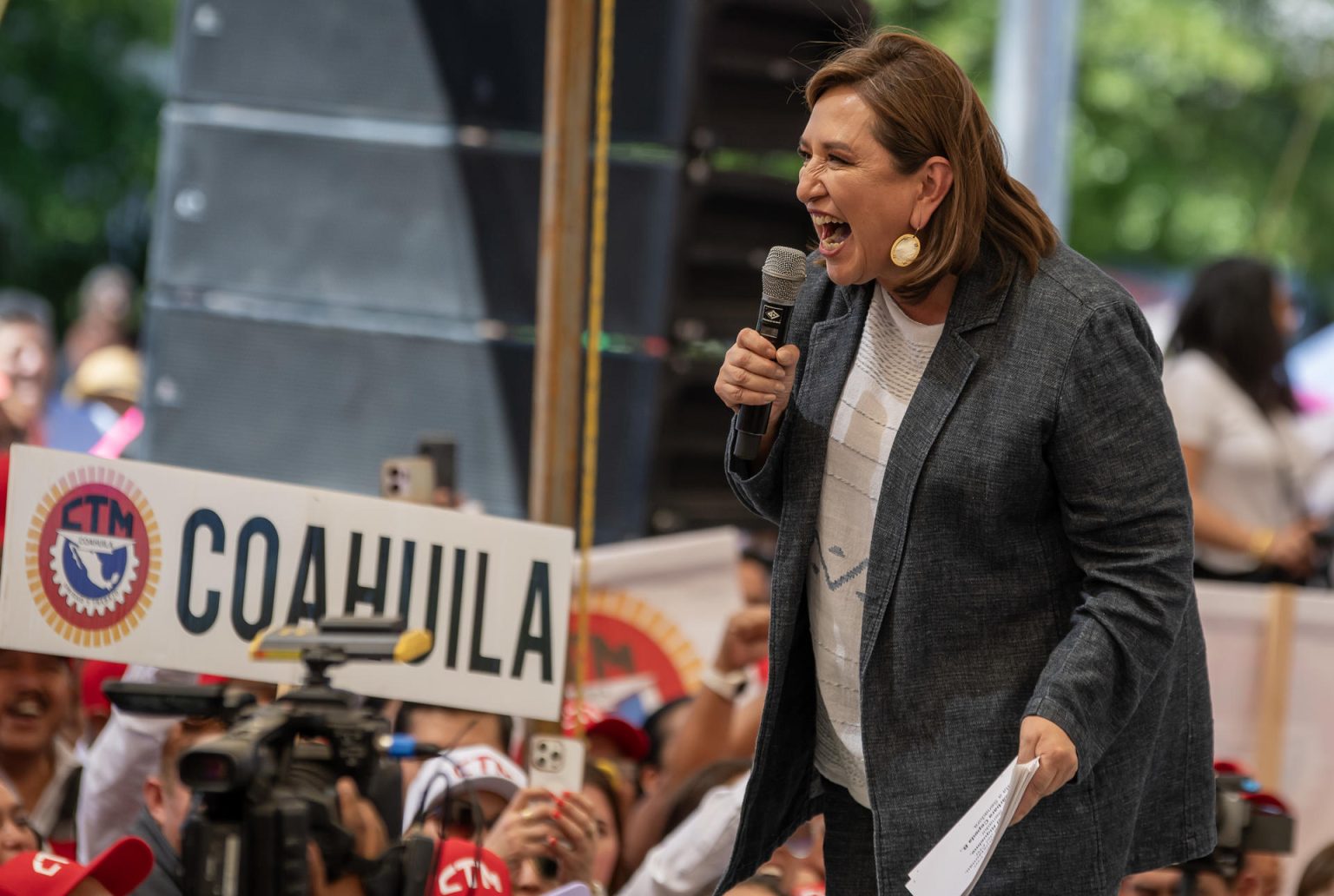 La candidata presidencial de la coalición opositora 'Fuerza y Corazón por México', Xochitl Gálvez. Fotografía de archivo. EFE/Miguel Sierra.