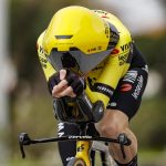 El ciclista danés Jonas Vingegaard, Visma - Lease a Bike, lleva el casco Giro Aerohead durante la primera etapa de la Tirreno-Adriático el pasado día 4. EFE/EPA/ROBERTO BETTINI