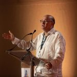 El presidente del Banco Interamericano de Desarrollo (BID), Ilan Goldfajn, habla durante la Reunión Anual de la Asamblea de Gobernadores del Banco Interamericano de Desarrollo (BID), este viernes en Punta Cana (República Dominicana). EFE/Orlando Barría