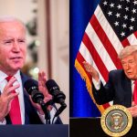 Combo de dos fotografías de archivo donde aparece el presidente de Estados Unidos, Joe Biden (i), y el expresidente, Donald J. Trump (d). EFE/Jim Lo Scalzo/Giorgio Viera