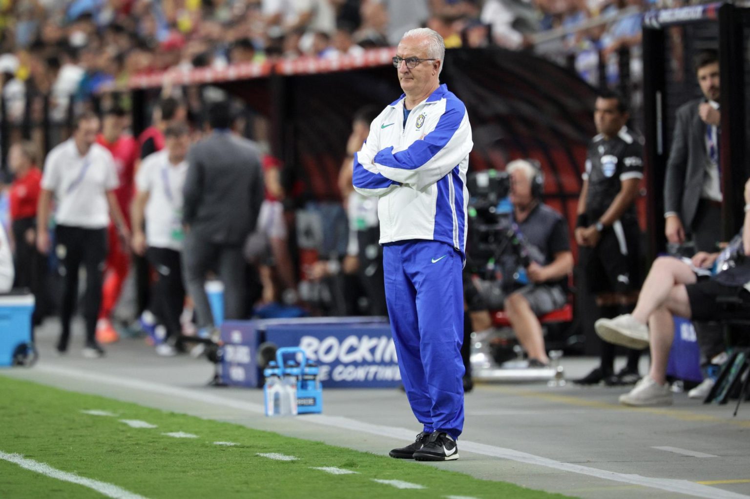 El entrenador Dorival Junior no logró mostrar en la Copa América de Estados Unidos un modelo atractivo de juego en la selección de Brasil, que cayó eliminada el 6 de julio en Las Vegas (Nevada). EFE/EPA/Allison Dinner