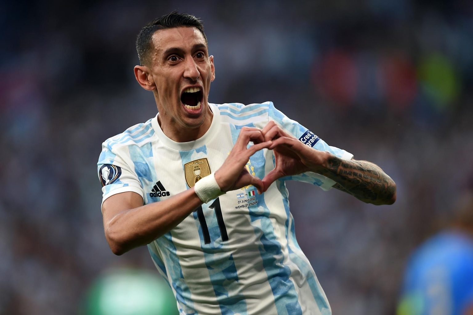 Imagen de archivo del extremo Ángel Di María, cuya retirada de la selección de Argentina se sigue como una cuenta regresiva desde que anticipó que la hará efectiva tras fin de la Copa América de Estados Unidos. EFE/EPA/Daniel Hambury