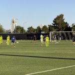 Los jugadores de la selección uruguaya de fútbol entrenan este viernes en el Kellog Zaher Training Center de Las Vegas (Estados Unidos). EFE/ Andrea Montolivo