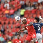 Imagen de archivo que capta en plena acción al central José Ángel Córdoba, el número 3 de la selección panameña de fútbol quien este jueves expresó ansiedad por enfrentar a Colombia en partido de los cuartos de final de la Copa América de Estados Unidos, el sábado en Phoenix (Arizona). EFE/Bienvenido Velasco