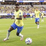 Vinicius Junior, en un momento del partido contra Costa Rica, en la Copa América 2024 que se disputa en Estados Unidos. EFE/EPA/CAROLINE BREHMAN