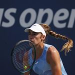 La tenista argentina Solana Sierra fue registrada este lunes, 26 de agosto, durante un partido de la primera ronda del Abierto de Estados Unidos contra la alemana Tatjana Maria, en el complejo USTA Billie Jean King National Tennis Center de Flushing Meadows (Nueva York, EE.UU.). EFE/Sarah Yenesel