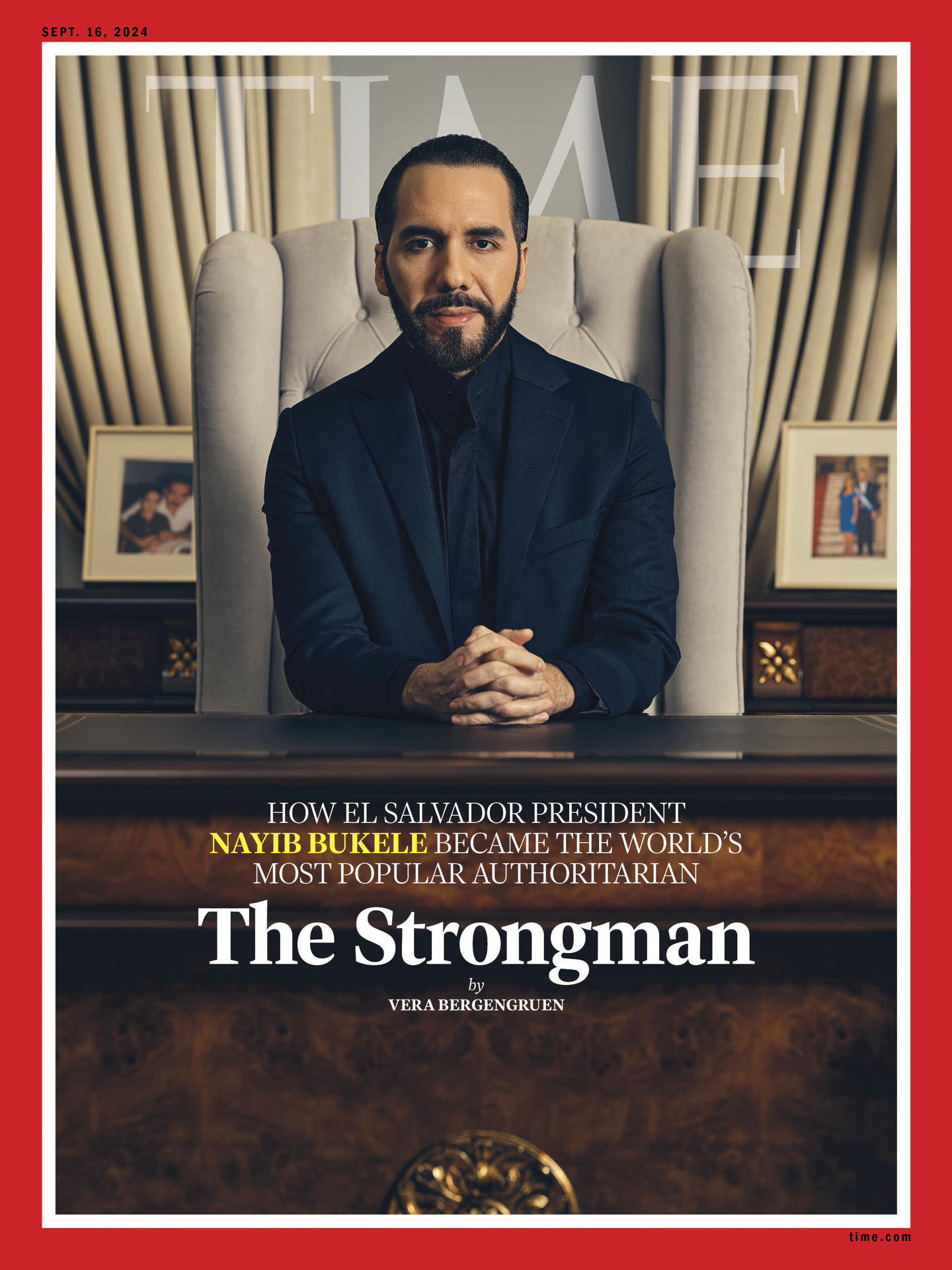 Fotografía cedida por la revista Time de su portada dedicada el presidente de El Salvador, Nayib Bukele, titulada 'El hombre fuerte'. EFE/Christopher Gregory-Rivera/Time /SOLO USO EDITORIAL /NO VENTAS /SOLO DISPONIBLE PARA ILUSTRAR LA NOTICIA QUE ACOMPAÑA /CRÉDITO OBLIGATORIO