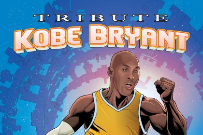 Imagen cedida por TidalWave Productions donde se muestra la portada del cómic dedicado a la estrella de baloncesto Kobe Bryant para la serie 'Tribute', que estará disponible a partir del miércoles 28 de agosto de 2024 en varias plataformas en formato digital e impreso. EFE/TidalWave Productions /SOLO USO EDITORIAL /NO VENTAS /SOLO DISPONIBLE PARA ILUSTRAR LA NOTICIA QUE ACOMPAÑA /CRÉDITO OBLIGATORIO