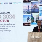 El secretario de Turismo, Miguel Torruco, presenta el informe de Resultados 2018-2024 este lunes, en Ciudad de México (México). EFE/José Méndez