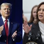 Combo de fotografías donde se observa al expresidente de los Estados Unidos Donald Trump y a la vicepresidenta estadounidense Kamala Harris. Archivo. EFE