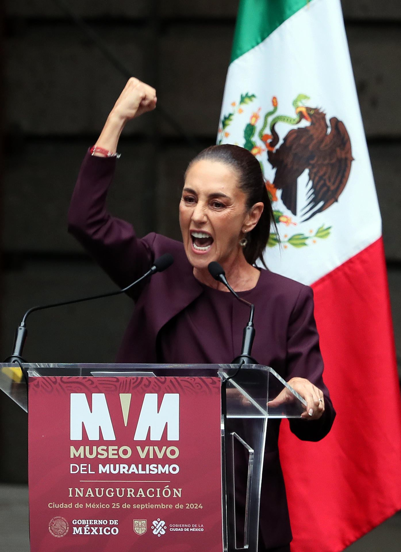 La presidenta electa Claudia Sheinbaum, participa durante en un acto protocolario en Ciudad de México (México). EFE/Mario Guzmán