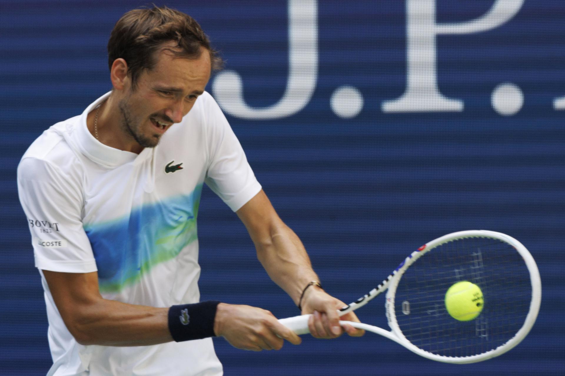 El ruso Daniil Medvedev durante su partido de este lunes contra el portugués Nuno Borges en el Abierto de EE.UU. EFE/EPA/CJ GUNTHER
