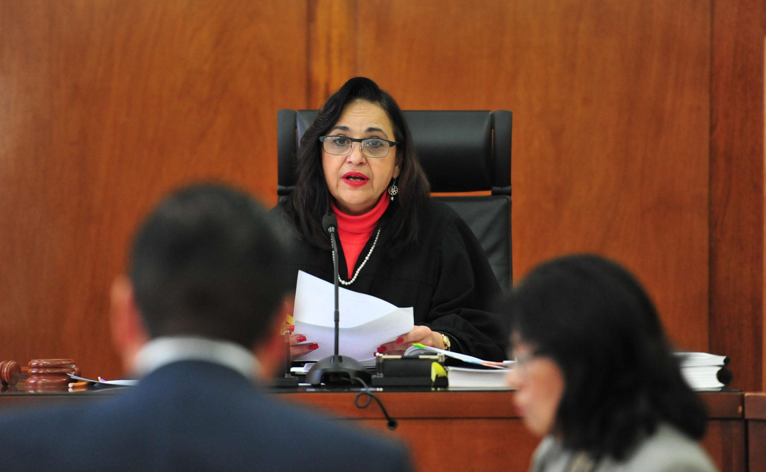 La ministra presidenta de la primera sala de la Suprema Corte de Justicia, Norma Lucía Piña Hernández, habla durante una sesión en Ciudad de México (México). Fotografía de archivo. EFE/Mario Guzmán