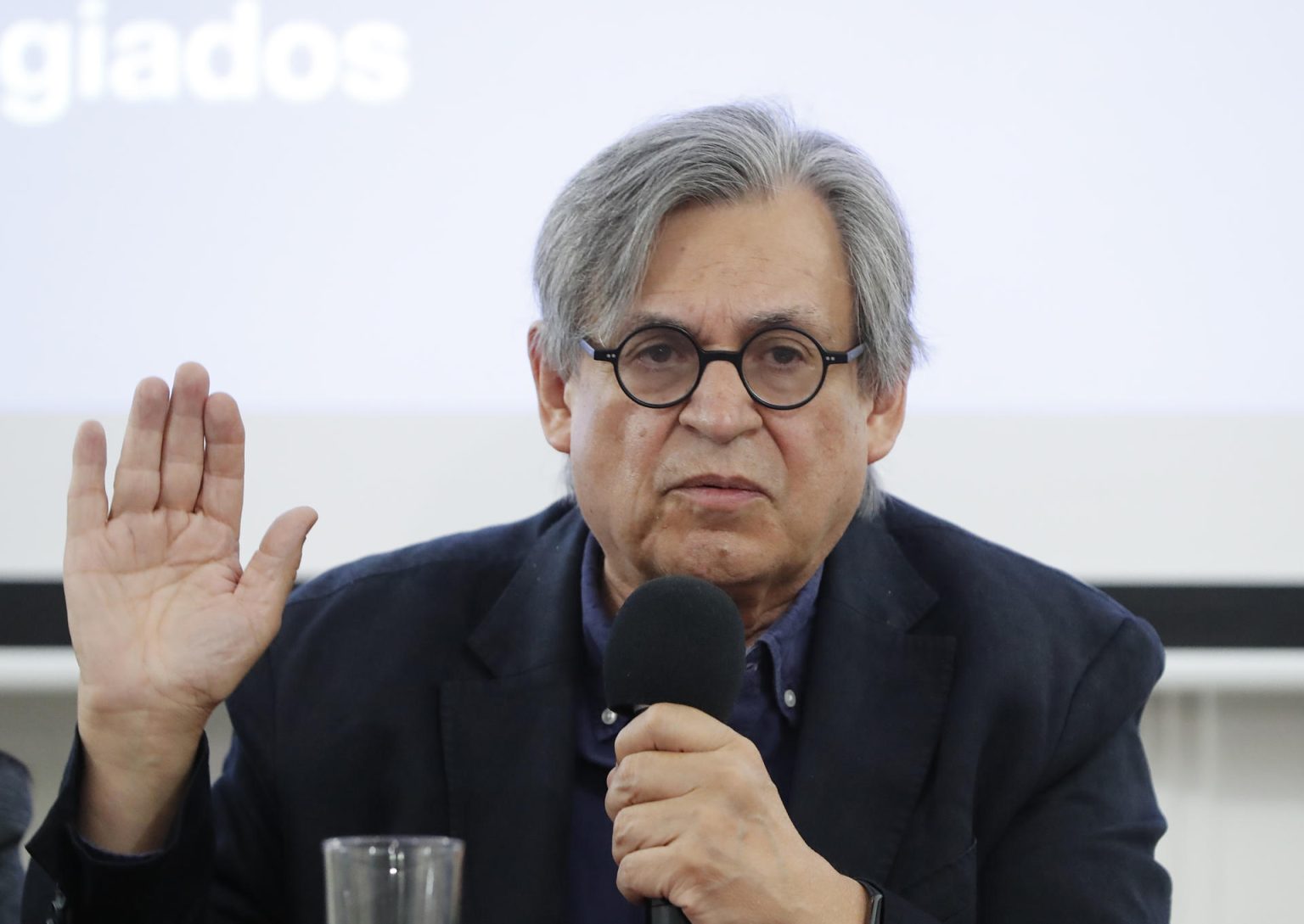 El coordinador general de la Comisión Mexicana de Ayuda a Refugiados (COMAR), Andrés Ramírez Silva, habla durante una rueda prensa, este lunes en Ciudad de México (México). EFE/Mario Guzmán