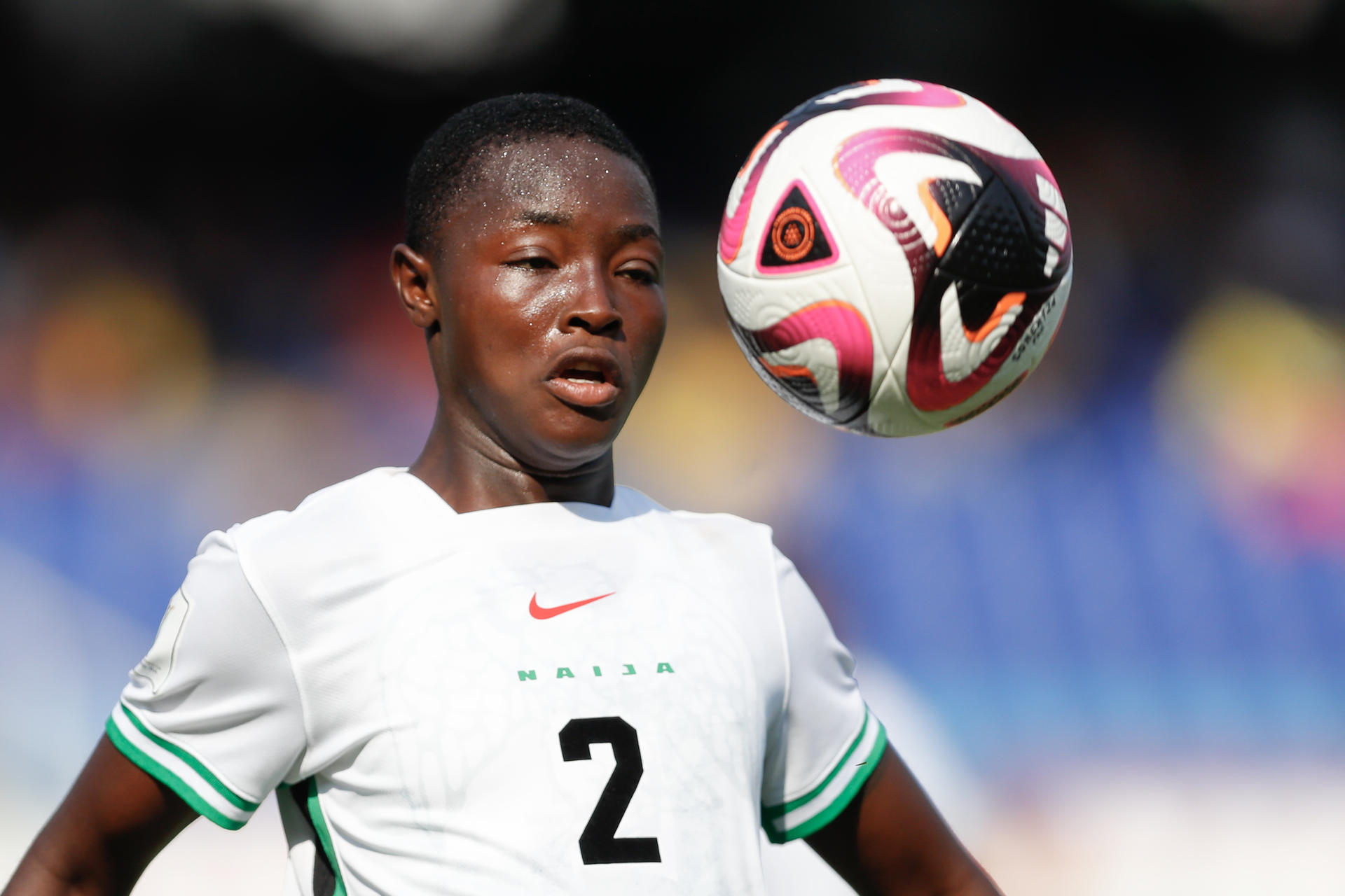 Chiamaka Cristabel Okwuchukwu, principal carta de Nigeria para buscar este jueves en Bogota el pase a los cuartos de final de Mundial sub-20. EFE/ Ernesto Guzmán
