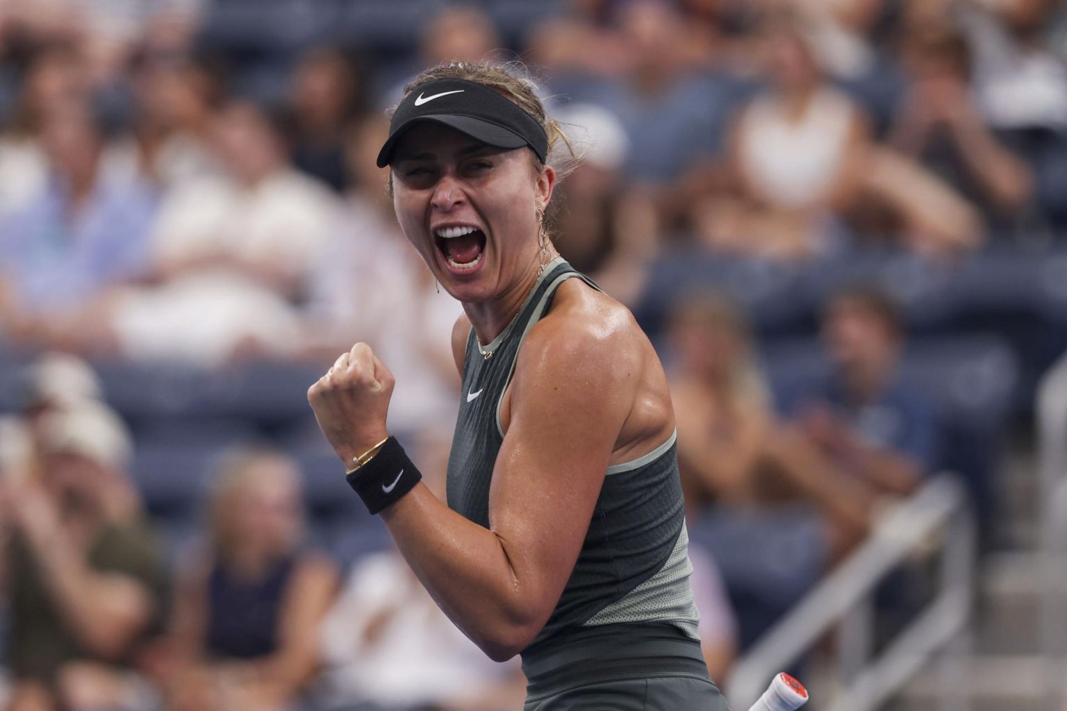 La española Paula Badosa se enfrentará en cuartos de final del Abierto de EE.UU. con la estadounidense Emma Navarro. EFE/EPA/SARAH YENESEL