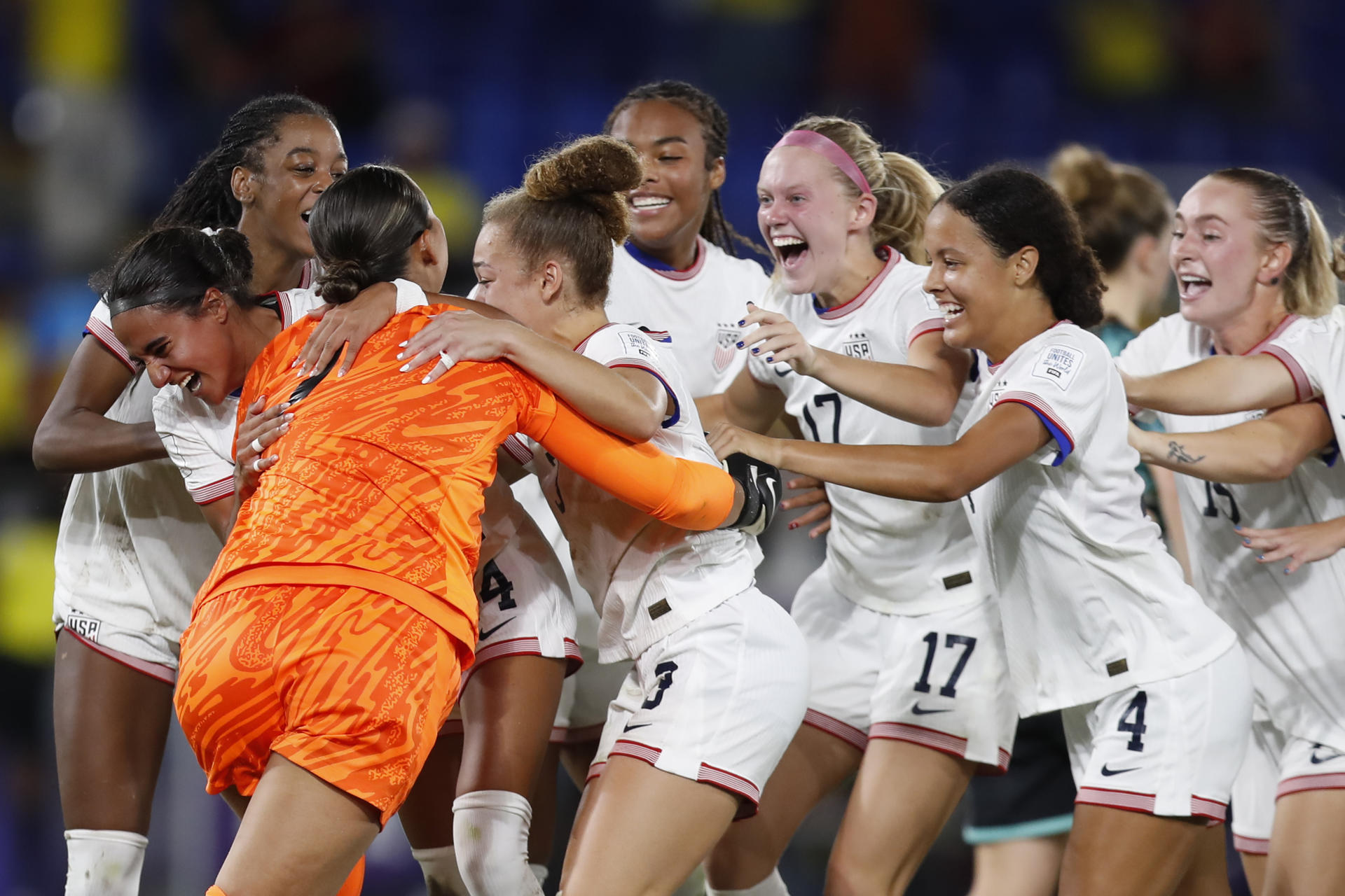 La selección de Estados Unidos se clasificó a las semifinales del Mundial sub-20 tras derrotar este domingo en Cali a la de Alemania en una tanda de penaltis. EFE/ Ernesto Guzmán Jr.
