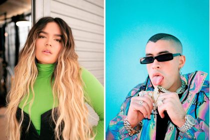 Combo de dos fotografías cedidas por Telemundo donde aparece la cantante colombiana Karol G y el puertorriqueño Bad Bunny quienes se erigieron como los favoritos en la próxima edición de los premios Latin Grammy al sumar cada uno ocho categorías, tras el anuncio de los nominados por parte de la Academia Latina de la Grabación, organizadores de estos premios que se celebrarán el 14 de noviembre. EFE/Telemundo /SOLO USO EDITORIAL /NO VENTAS /SOLO DISPONIBLE PARA ILUSTRAR LA NOTICIA QUE ACOMPAÑA /CRÉDITO OBLIGATORIO