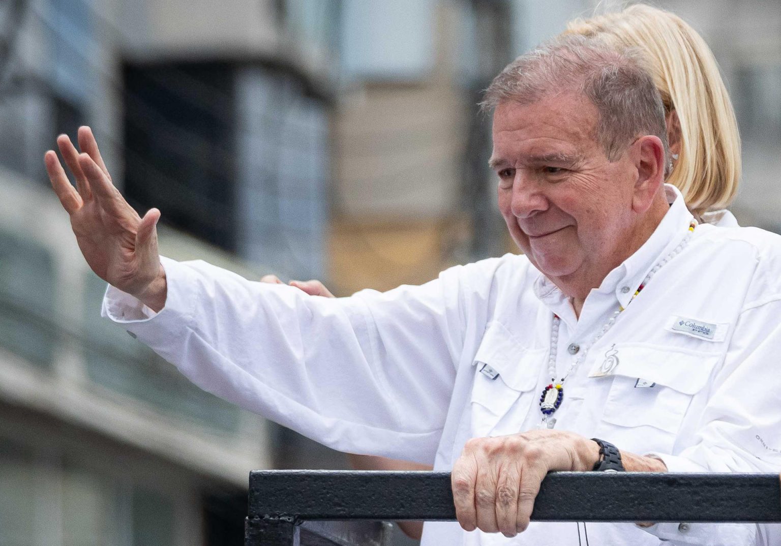 Fotografía de archivo del 13 de julio de 2024 del candidato presidencial, Edmundo González durante un acto de campaña en la ciudad de Valencia, estado de Carabobo (Venezuela). EFE/ Ronald Peña