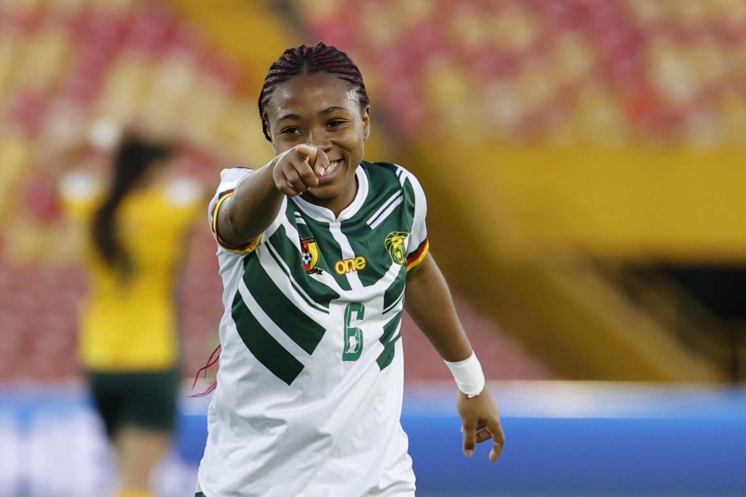 Achta Toko Njoya de Camerún celebra un gol en un partido del grupo A de la Copa Mundial Femenina sub-20. EFE/ Mauricio Dueñas Castañeda