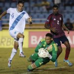 Las selecciones de Guatemala y Costa Rica empataron este lunes sin goles en partido del grupo A de la Liga de Naciones de la Concacaf en el estadio Doroteo Guamuch Flores de Ciudad de Guatemala. EFE/ David Toro