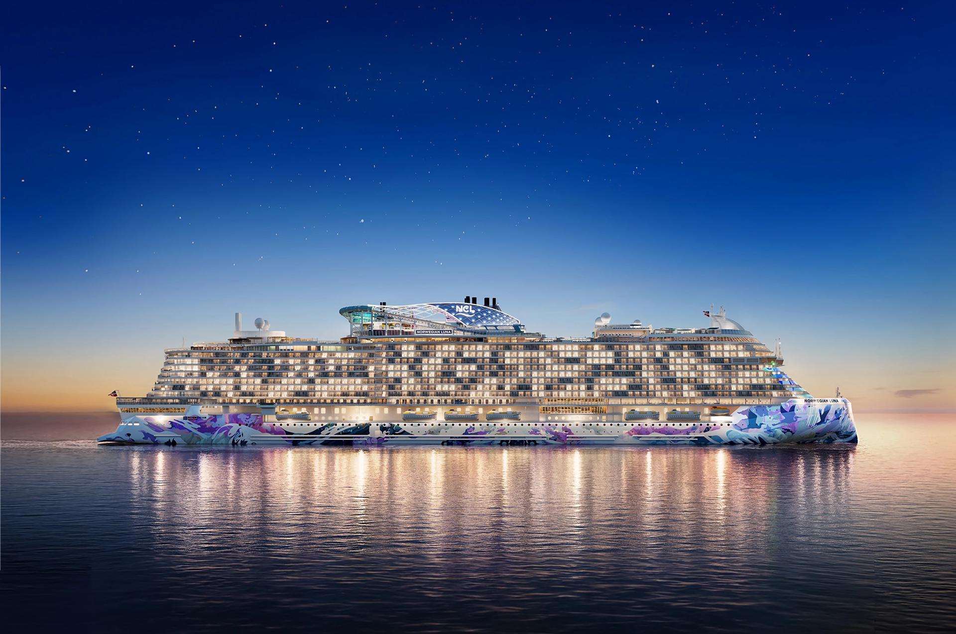 Fotografía cedida por la firma Norwegian Cruise Line (NCL) donde se muestra una imagen conceptual de su nuevo crucero, el Norwegian Luna, que debutará en Miami el 4 de abril de 2026, desde donde emprenderá trayectos por el oriente y occidente del Mar Caribe, informó la naviera este miércoles. EFE/NCL /SOLO USO EDITORIAL /NO VENTAS /SOLO DISPONIBLE PARA ILUSTRAR LA NOTICIA QUE ACOMPAÑA /CRÉDITO OBLIGATORIO
