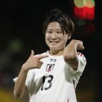 Maya Hijikata, principal carta de Japón para buscar este jueves en Bogotá el pase a los cuartos de final del Mundial sub-20. EFE/ Carlos Ortega