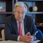 El secretario general de Naciones Unidas, António Guterres, habla durante una entrevista con EFE en la sede de la Organización de las Naciones Unidas en Nueva York (Estados Unidos).EFE/ Ángel Colmenares