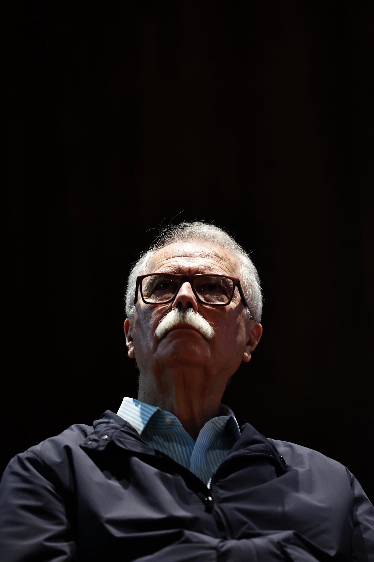 El representante del Comité 1968, Félix Hernández Gamundi, participa en la presentación del informe "Verdades Innegables", este jueves en la Ciudad de México (México). EFE/Sáshenka Gutiérrez
