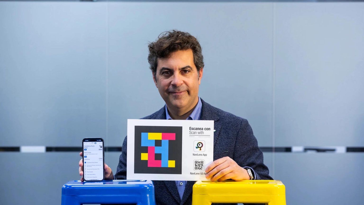 Fotografía cedida por Navilens del español Javier Pita, director ejecutivo de esta empresa. La aplicación española Navilens recibe este jueves el premio a la innovación del Museo del Transporte de Nueva York por sus códigos señaléticos para ayudar a personas ciegas o con discapacidad visual a orientarse en las estaciones de transportes públicos. EFE/Navilens /SOLO USO EDITORIAL /NO VENTAS /SOLO DISPONIBLE PARA ILUSTRAR LA NOTICIA QUE ACOMPAÑA /CRÉDITO OBLIGATORIO