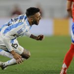 Fotografía del 6 de septiembre de 2024 de Nicolás González, de Argentina, durante un partido de eliminatorias de la Copa del Mundo 2026 entre las selecciones de Argentina y Chile, en Buenos Aires.EFE/ Juan Ignacio Roncoroni