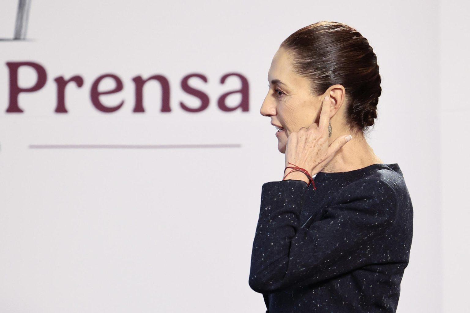 La presidenta de México, Claudia Sheinbaum, participa durante su conferencia de prensa matutina en Palacio Nacional en la Ciudad de México (México). EFE/ José Méndez