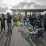 Trabajadores del puerto marítimo de Nueva Jersey, miembros del sindicato International Longshoremen’s Association (ILA), mantienen su huelga en el puerto de Nueva York y Nueva Jersey (EE.UU.). EFE/Ángel Colmenares