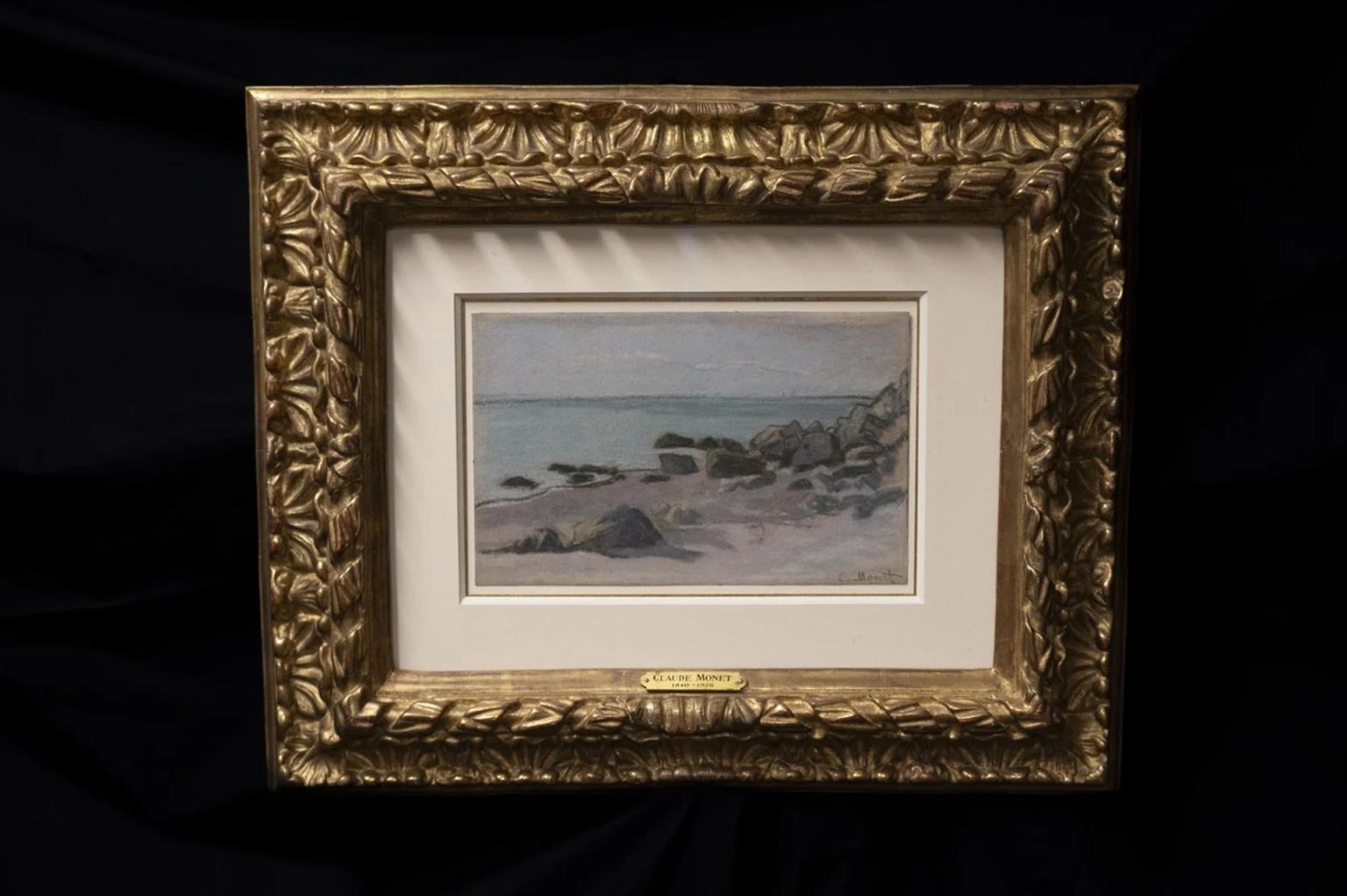 Fotografía cedida este miércoles por el FBI donde se muestra la obra de arte, llamada 'Bord de mer', del francés Claude Monet, que fue adquirida por un marchante de arte nazi y desapareció de la vista en 1941 hasta que en 2023 fue incluida entre las obras expuestas en una galería de arte de Houston, según explicó el FBI en un comunicado. EFE/FBI /SOLO USO EDITORIAL /NO VENTAS /SOLO DISPONIBLE PARA ILUSTRAR LA NOTICIA QUE ACOMPAÑA /CRÉDITO OBLIGATORIO