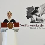 La presidenta de México, Claudia Sheinbaum, habla durante su rueda de prensa matutina en Palacio Nacional este martes, en Ciudad de México (México). EFE/ José Méndez