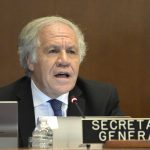 El secretario general de la Organización de Estados Americanos (OEA), Luis Almagro, habla durante una sesión extraordinaria del Consejo Permanente en la sede del organismo en Washington (Estados Unidos). Archivo. EFE/ Lenin Nolly