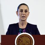 La presidenta de México, Claudia Sheinbaum, participa este miércoles durante su conferencia de prensa matutina en Palacio Nacional de la Ciudad de México (México). EFE/ José Méndez