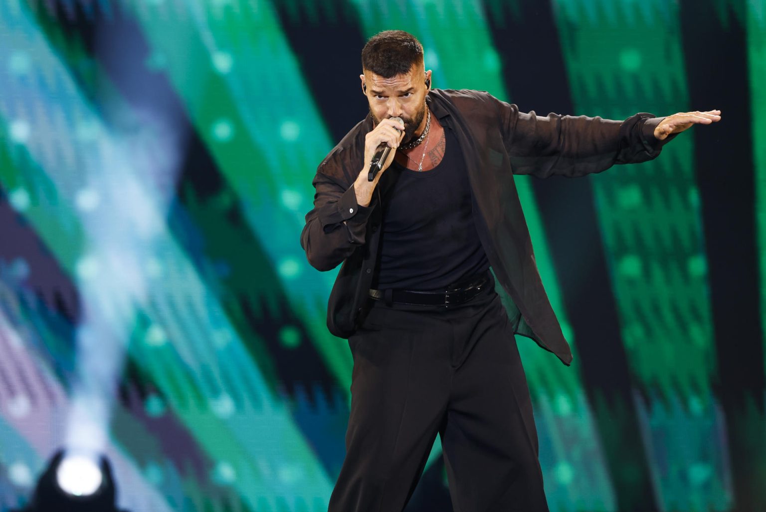 Imagen de archivo del cantante puertorriqueño Ricky Martin durante su concierto en el WiZink Center de Madrid. EFE/ Mariscal