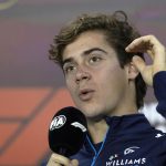 El piloto argentino de Williams, Franco Colapinto, en la rueda de prensa en el circuito de Interlagos, sede del próximo Gran Premio de F1, en Sao Paulo (Brasil). EFE/ Isaac Fontana