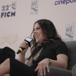 La protagonista de la película ‘Emilia Pérez’, Karla Sofía Gascón, habla durante una rueda de prensa en el Festival Internacional de Cine de Morelia (FICM), en el estado de Michoacán (México). EFE/Iván Villanueva