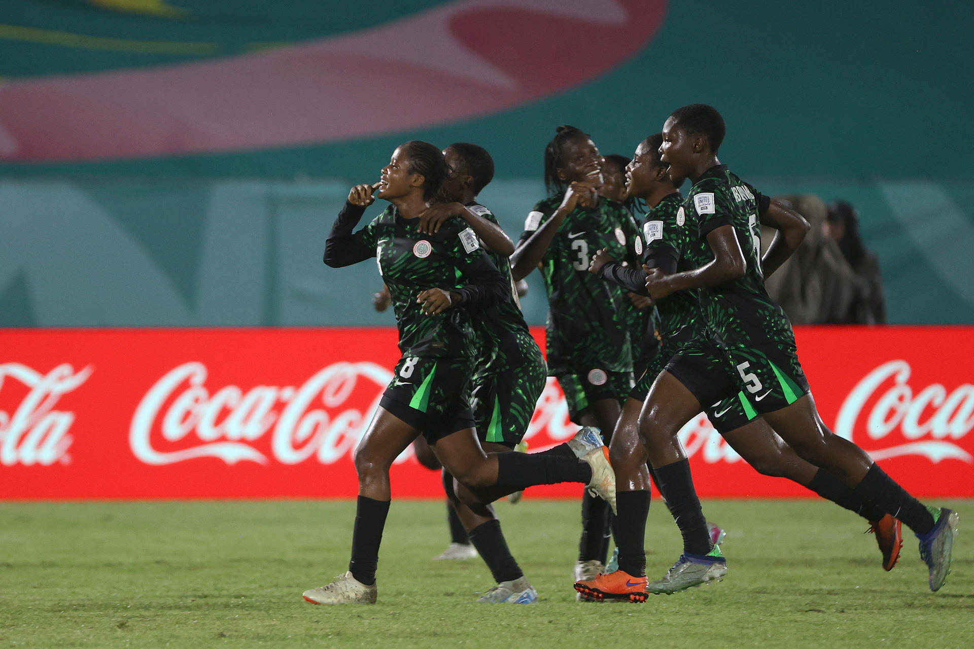 Nigeria busca su primer título en un mundial sub-17 de fútbol femenino. EFE/ Orlando Barría
