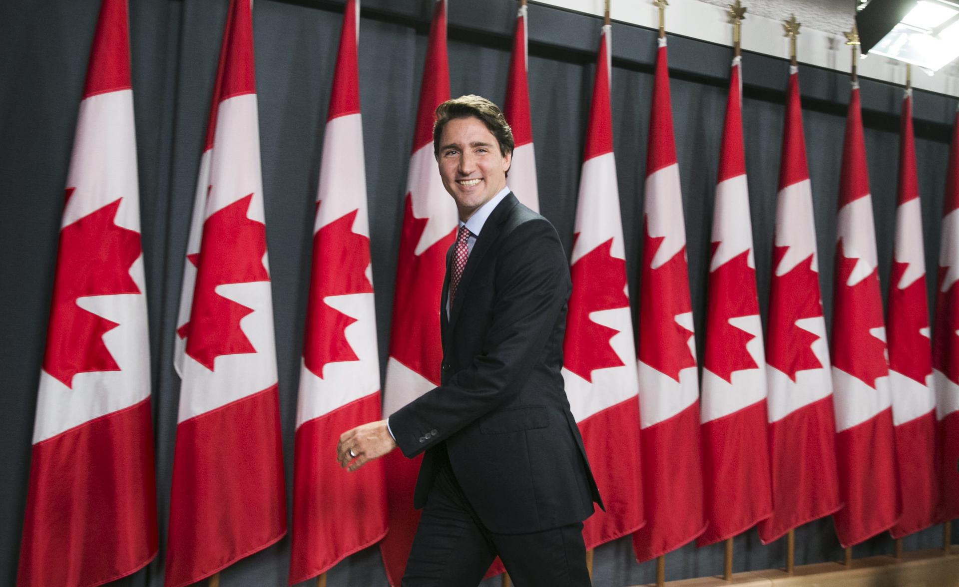 Fotografía de archivo del primer ministro de Canadá, Justin Trudeau, luego de una rueda de prensa en Ottawa (Canadá). EFE/ Chris Roussakis
