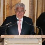 El presidente de Panamá, José Raúl Mulino, habla durante la firma del Convenio de Chapultepec este jueves, en el salón Amarillo de la Presidencia de Panamá en la Ciudad de Panamá (Panamá). EFE/ Eliecer Augusto Aizprua Banfield