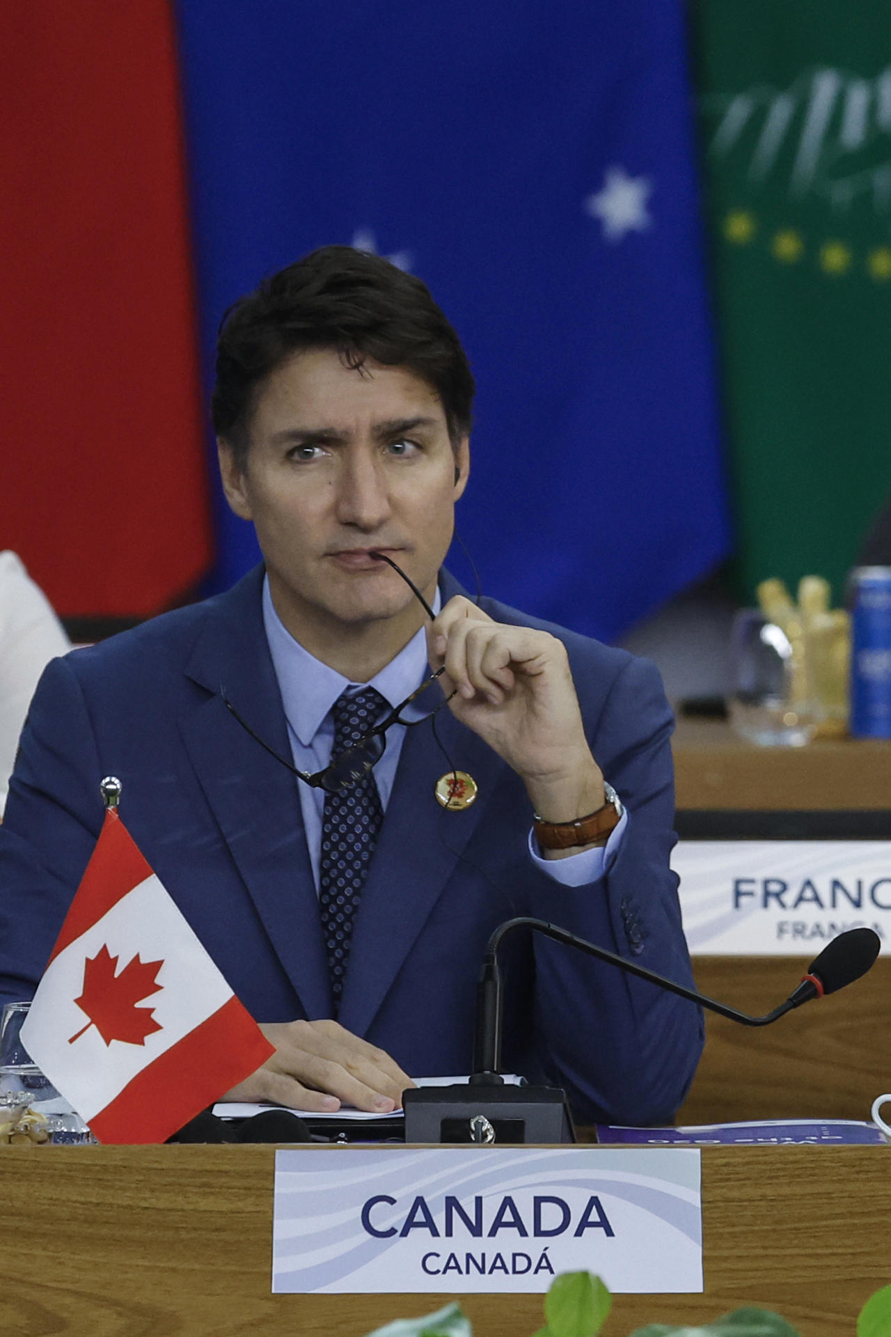 El primer ministro de Canadá Justin Trudeau, participa durante la apertura del segundo día de la Cumbre de jefes de Estado del G20 este martes en Río de Janeiro (Brasil). EFE/ Antonio Lacerda