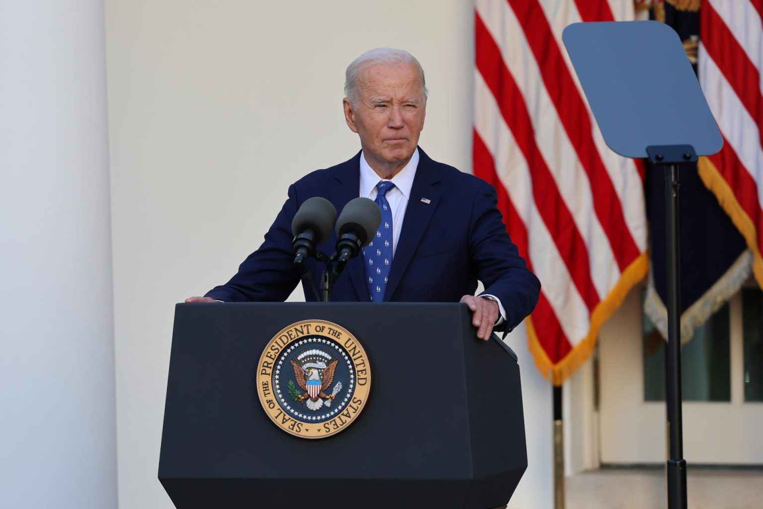 El presidente de Estados Unidos, Joe Biden, habla durante una rueda de prensa este martes en Washington, (Estado Unidos). EFE/ Octavio Guzmán