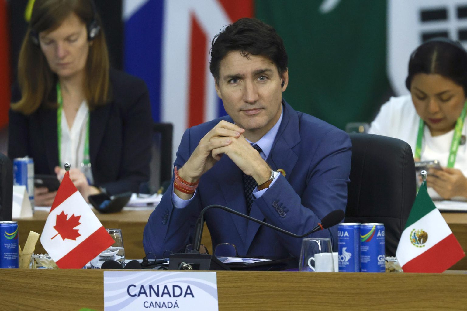 El primer ministro de Canadá Justin Trudeau, participa durante la apertura del segundo día de la Cumbre de jefes de Estado del G20 este martes en Río de Janeiro (Brasil). EFE/ Sebastiao Moreira