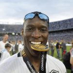 Luiz Henrique de Botafogo celebra al ganar la Copa Libertadores. EFE/ Juan Ignacio Roncoroni